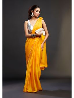 PHATAKAA - Peela Saree With Stitched Blouse