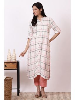 Aurelia - White Rayon Mandarin Neck Kurta with Pant (Set of 2)