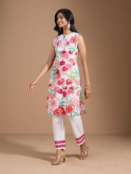 Autumnlane - Multi-Color Cotton Round Neck Kurta with Pant (Set of 2)