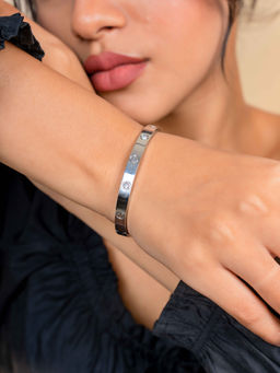 Johori - White Brass Stones Bracelet