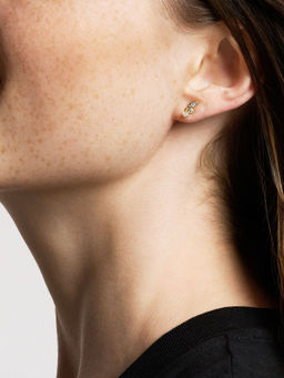 Fossil - White Brass Stones Pair Of Earrings