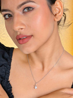 Johori - White Brass Stones Necklace