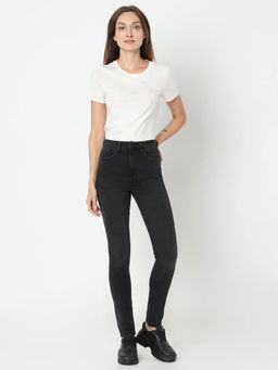 Spykar - High Rise Skinny Fit Black Jeans