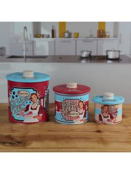 Kookee - Tin Boxes for Cookie Biscuit and Snack Storage (Pack of 3) (12112)
