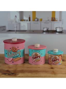 Kookee - Tin Boxes for Cookie Biscuit and Snack Storage (Pack of 3) (12116)