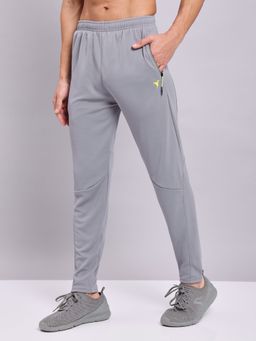 Technosport - Men Grey Solid Slim Fit Sports Trackpant