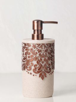 OBSESSIONS - Polyresin Soap & Lotion Dispenser, Brown & Beige