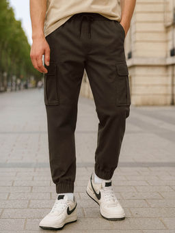 Bewakoof - Men's Brown Oversized Cargo Jogger Pants