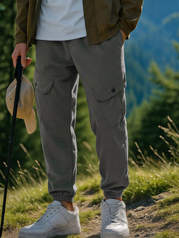 Bewakoof - Air 1.0 Men's Grey Super Loose Fit Cargo Joggers