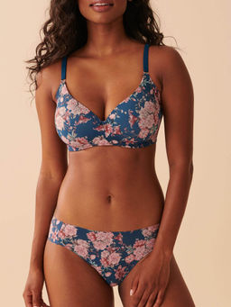 La Vie En Rose - Blue Lightly Lined Wireless Sleek Back Bra