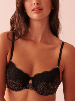 La Vie En Rose - Black Lightly Lined Balconette Flexible Bra