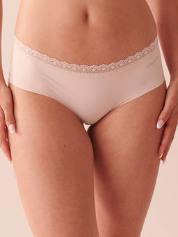 La Vie En Rose - Pink Microfiber No-Show Hiphugger Panty