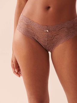 La Vie En Rose - Brown Lace Cheeky Panty
