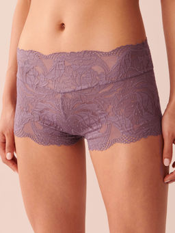 La Vie En Rose - Purple Lace Boyleg Panty