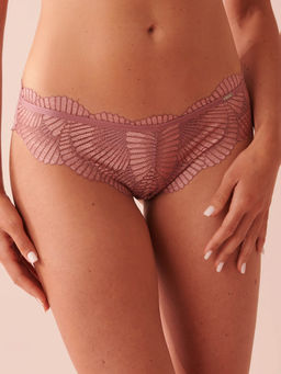 La Vie En Rose - Purple Lace and Mesh Cheeky Panty