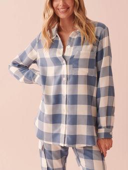 La Vie En Rose - Plaid Long Sleeve Button-Down Shirt