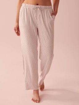 La Vie En Rose - Off White Printed Super Soft Pyjama