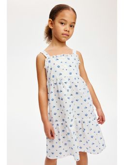 H&M - Girls White Tiered Cotton Dress