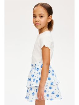 H&M - Girls White Tiered Crinkled Skirt