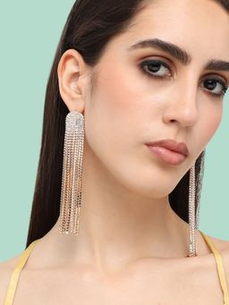 Sohi - Silver Plated Designer Stone Party Drop Earring For Women
