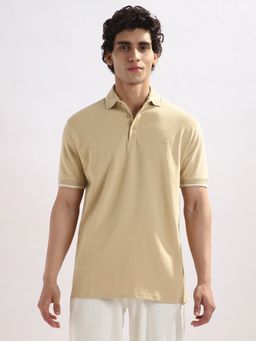 Nobero - Men Black Cotton Lycra Blend Upf 50+ Sun Protection Polo T-Shirt