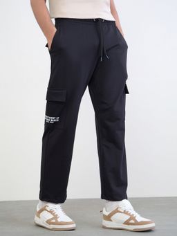 Styli - Men Relaxed Fit Printed Cargo Track Pants