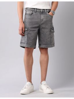 U.S. Polo Assn. Denim Co. - Grey Mid Rise Solid Cargo Shorts