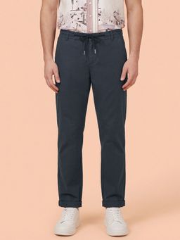 Being Human - Men Black Mid Rise Drawstring Waist Trousers