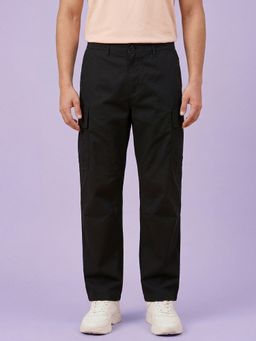 Being Human - Men Black Mid Rise Trousers