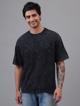 Free Authority - Official Dc Comics Batman Men Graphic Printed Cotton Washed T-Shirt