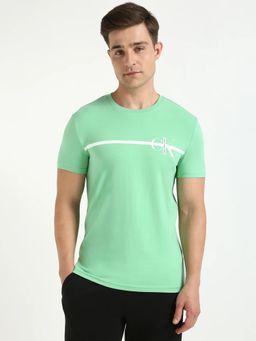 Calvin Klein - Men Green Logo Slim Fit Cotton T-Shirt