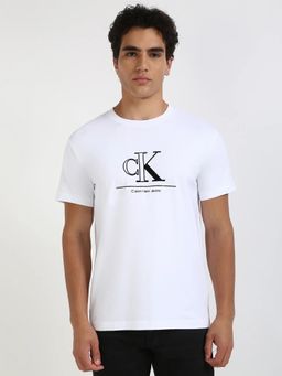Calvin Klein - Men White Logo Slim Fit Cotton T-Shirt