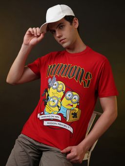 Free Authority - Official Minions Graphic Printed Men Relaxed Fit T-Shirt