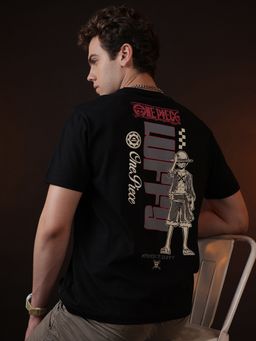 Free Authority - Official One Piece Luffy Graphic Printed Men Relaxed Fit T-Shirt