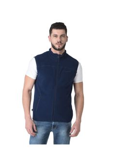 WOODLAND - Men Navy Blue S Less Polar Fleece Jacket