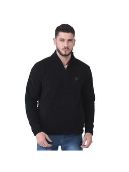 WOODLAND - Men Black Fs V Neck Sherpa Sweatshirt