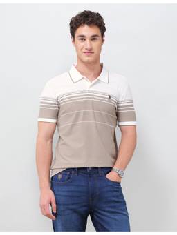 U.S. POLO ASSN. - Men Colour Blocked Slim Fit Polo T-Shirt