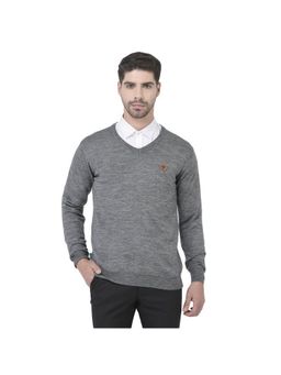 WOODLAND - Men Grey Fs V Neck Pullover Sweatshirt
