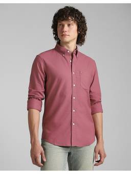 American Eagle - Men Pink Everyday Slim Oxford Button-Up Shirt