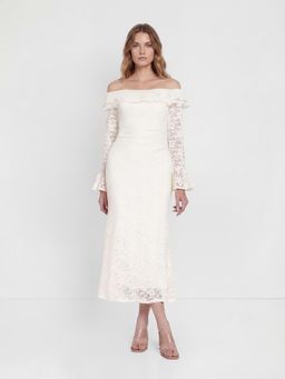 Cover Story - White Lace Bardot Dress