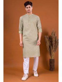 SHIWAM ETHNIX - Mens Green Udaipur Cotton Kurta
