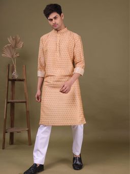 SHIWAM ETHNIX - Mens Cream Jodhpur Silk Kurta