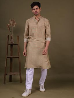 SHIWAM ETHNIX - Mens Olive Jodhpur Silk Kurta