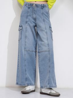 TOKYO TALKIES - Women Blue Cargo Jeans
