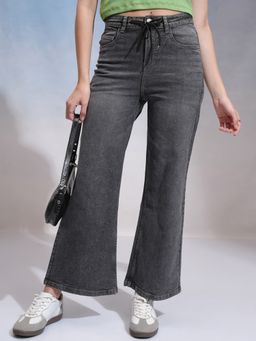 TOKYO TALKIES - Women Grey Bootcut Mid-Rise Jeans