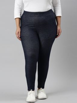 THE PINK MOON - Women Navy Blue High Stretch Jeggings