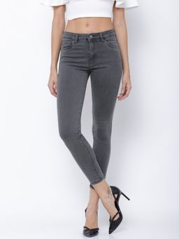 TOKYO TALKIES - Women Grey Super Skinny Fit Mid-Rise Ankle Jeans