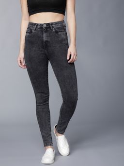 TOKYO TALKIES - Women Grey Super Skinny Fit High-Rise Clean Look Stretchable Jeans