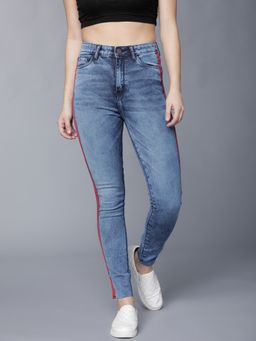 TOKYO TALKIES - Women Blue Super Skinny Fit Mid-Rise Clean Look Stretchable Jeans
