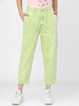 TOKYO TALKIES - Women Green Regular Fit Jeans